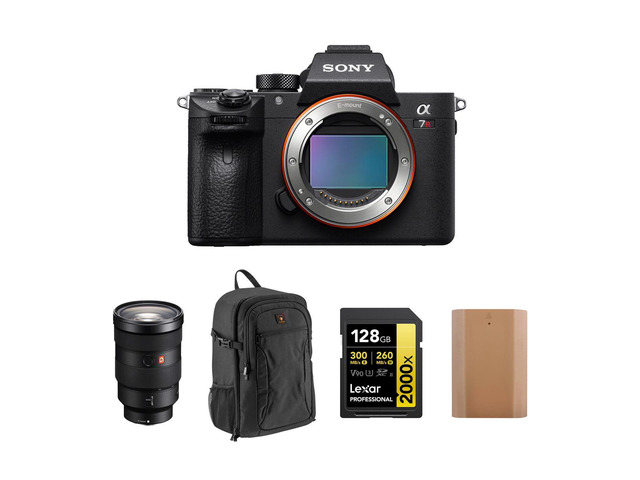 Sony Alpha a7R IV Mirrorless Camera (V2) Bundle with Sony FE 24-70mm f/2.8 GM Lens, Backpack, Memory Card, Battery Pack
