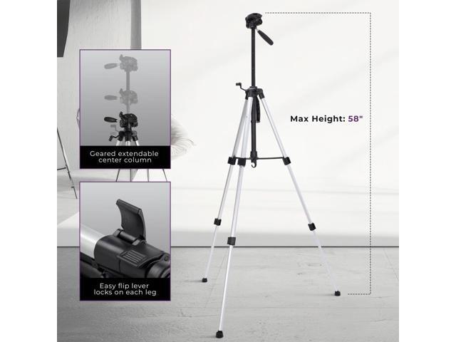 Takama Aluminum 3-Section Tripod with 3-Way Head, 58' Max Height