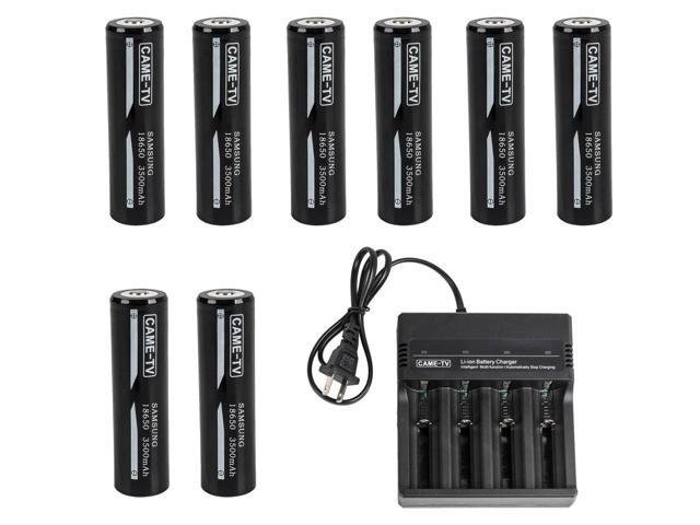 Came-TV 8x 18650 3.7V 3500mAh Lithium-Ion Batteries with CM-4 Quad Charger