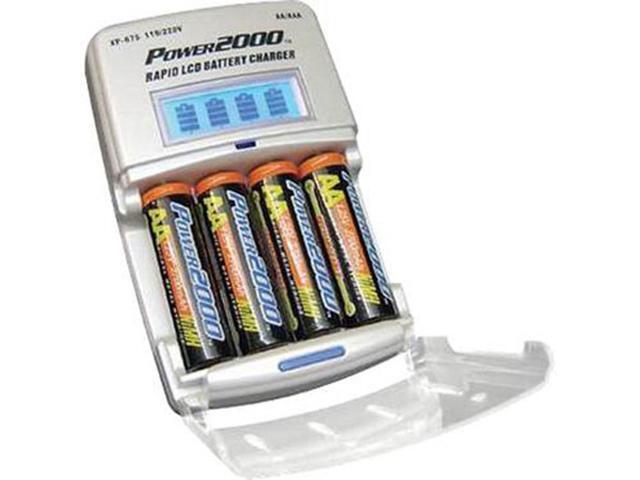 Power2000 XP675 Kit with 4x AA 2700HP NiMH Rechargeable Batteries, Rapid Charger
