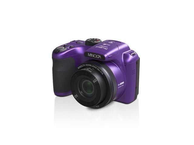 Minolta 20 Mega Pixels 26x Optical Zoom Digital Camera with 1080p FHD Video, Purple