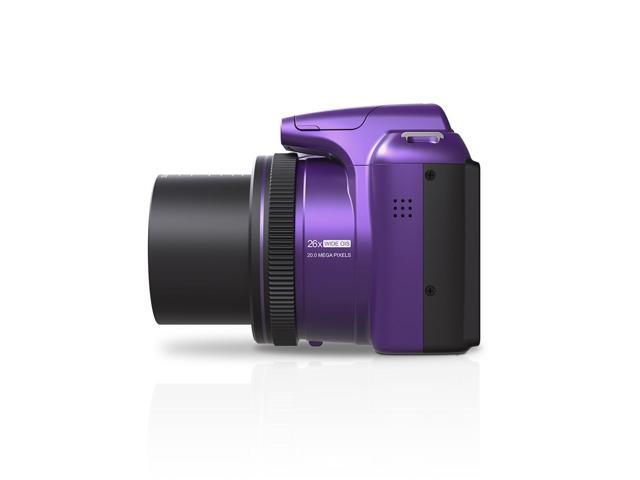 Minolta 20 Mega Pixels 26x Optical Zoom Digital Camera with 1080p FHD Video, Purple