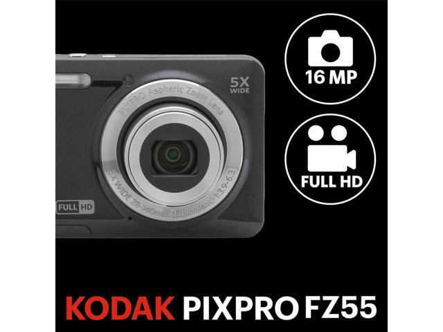 Kodak KODAK PIXPRO FZ55-BK 16MP Digital Camera 5X Optical Zoom 28mm Wide Angle 1080P Full HD Video 2.7' LCD Vlogging Camera. Bundle with SD Card...
