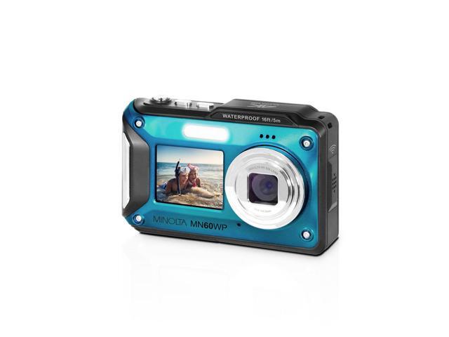 Minolta MN60WP Waterproof Dual Screen Digital Camera, Blue