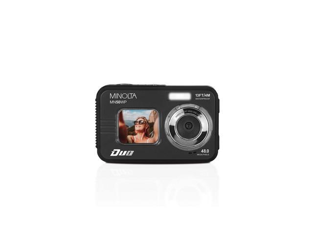 Minolta Duo MN50WP 48 MP AF 5K Ultra HD Waterproof Digital Camera with Dual Front & Rear LCD, Black