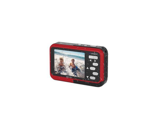Minolta Minolta Duo MN50WP 48 MP AF 5K Ultra HD Waterproof Digital Camera with Dual Front & Rear LCD, Red