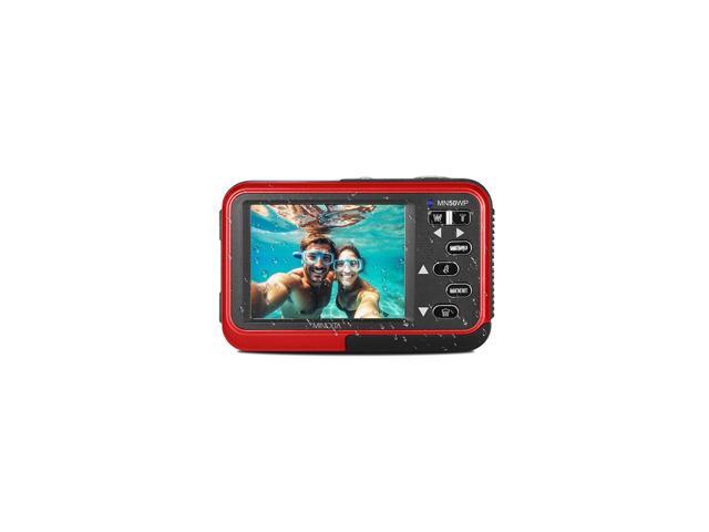 Minolta Minolta Duo MN50WP 48 MP AF 5K Ultra HD Waterproof Digital Camera with Dual Front & Rear LCD, Red