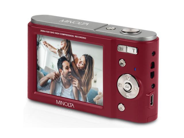 Minolta MND20 44 MP 2.7K Ultra HD Digital Camera (Red) With Slinger Camera case