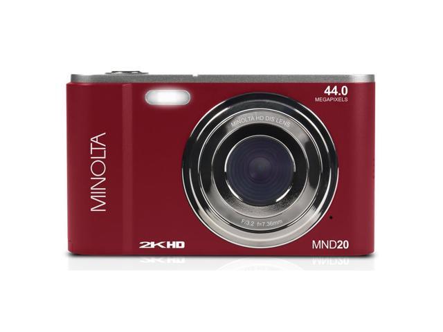 Minolta MND20 44 MP 2.7K Ultra HD Digital Camera (Red) with accessory kit