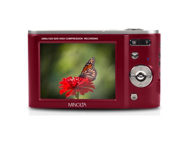 Minolta MND20 44 MP 2.7K Ultra HD Digital Camera (Red) With Slinger Camera case