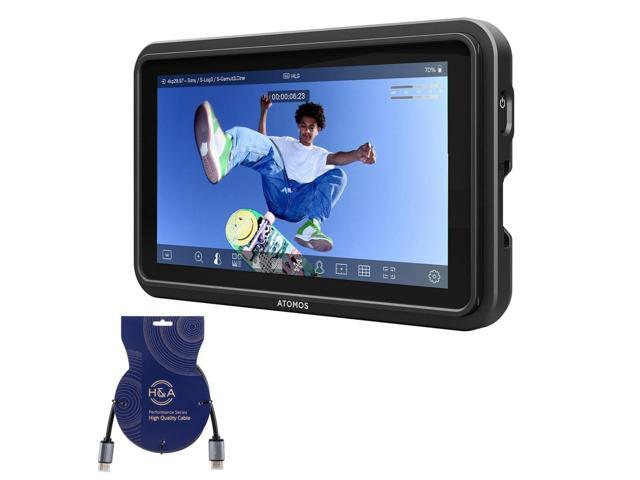 Atomos Shinobi GO HDMI 4K Camera Field Monitor with HDR Touchscreen, All Day Battery Life, and Lightweight Design + HDMI Cable