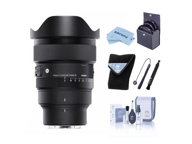 Sigma 15mm f/1.4 DG DN Diagonal Fisheye Art Lens for L Mount, Black, Bundle with Lens Wrap, Lens Shade, Cleaning Kit, Lens Cap Tether and Cleaning...