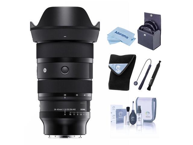 Sigma 28-45mm f/1.8 DG DN ART Lens for L Mount, Black, Bundle with 82mm Filter Kit, Lens Wrap, Cleaning Kit, Lens Cap Tether and Cleaning Cloth