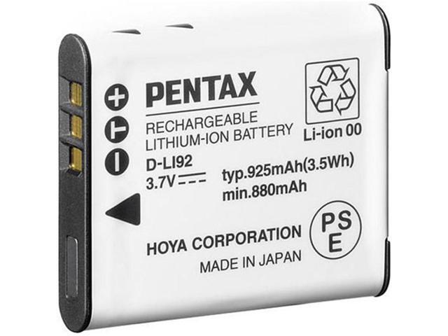 Pentax D-LI92 3.7V 925mAh Rechargeable Lithium-Ion Battery (2pcs)