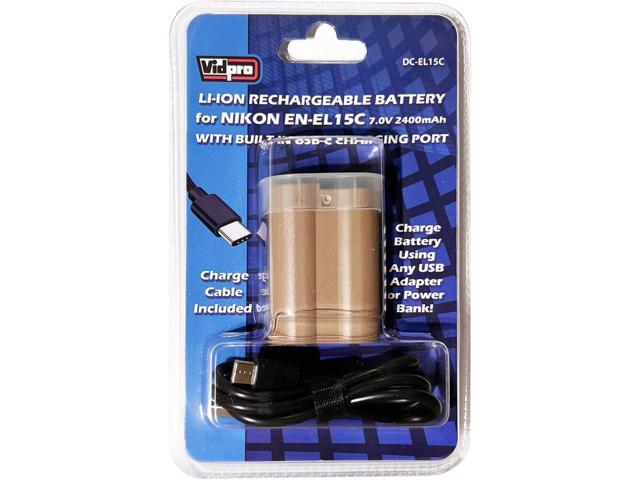 Power2000 Nikon EN-EL15C 7V 2400mAh 16.8Wh Lithium-Ion Battery with USB-C Direct Charge