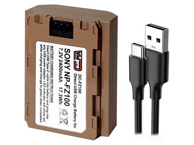 Power2000 Sony NP-FZ100 7.2V 2400mAh 17.3Wh Lithium-Ion Battery with USB-C Direct Charge