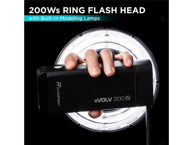 Flashpoint R200 Ring Flash Head for eVOLV200 and eVOLV200 Pro Pocket Flash, Ultra-Powerful 200ws Flash Ring Light w/Built-In Modeling Lamp,...