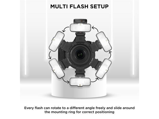 Flashpoint MF12 Macro Flash 2-Light Kit, R2 2.4GHz Wireless Control Off Camera Flash, Built-In 3.7V/6.29W Lithium Battery, Color Effects Set and...