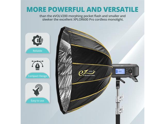 Flashpoint XPLOR 400 + 10' C (Century) Light Stand + EZ Lock Deep Parabolic 28'