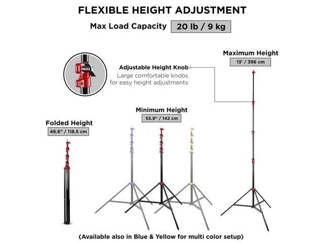 Flashpoint Pro Air-Cushioned Heavy-Duty Light Stand (Red, 13') #FP-S-13-RD