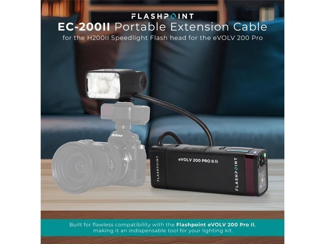 Flashpoint EC-200II Portable Extension Cable for the H200II Speedlight Flash head for the eVOLV 200 Pro II