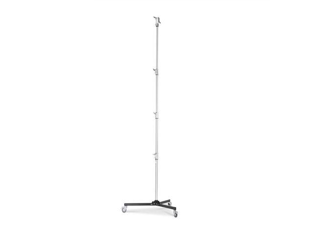 Avenger 11.15' Roller Stand 34 Folding Base, 5 Sections, 4 Risers, Chrome