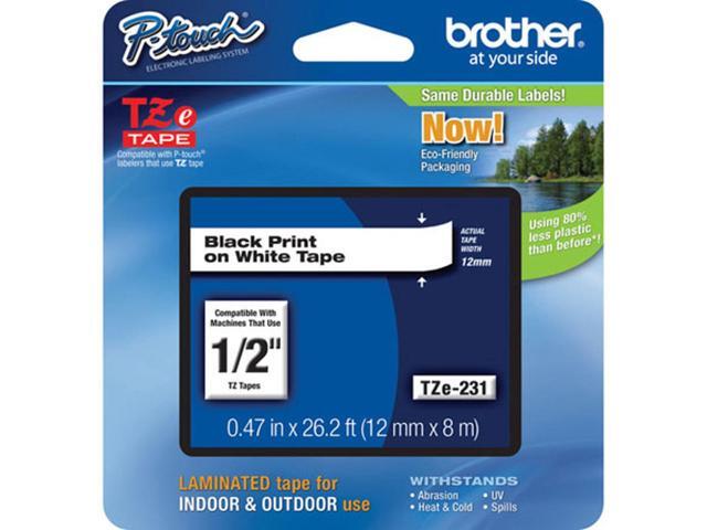 Brother - P-touch TZe-231, Black Print on White Laminated Label Tape, ~1/2in x 26.2ft (12mm x 8m), for Select P-touch Label Makers - Black on White - image 8