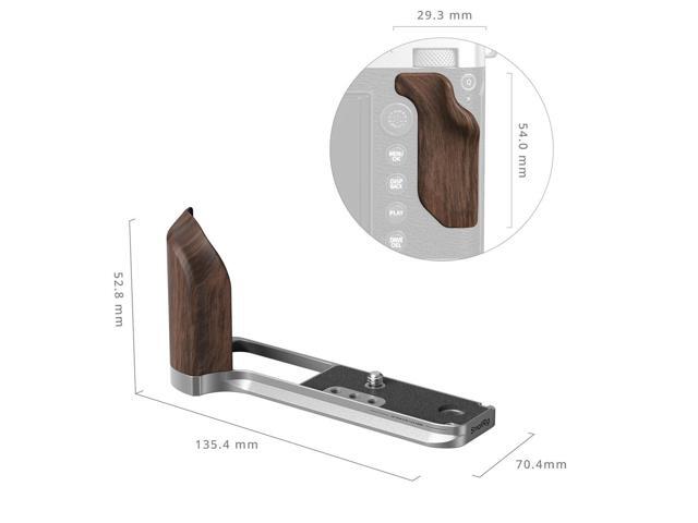 SmallRig L-Shape Mount Plate with Wooden Handle for Fujifilm GFX100RF Camera, Silver
