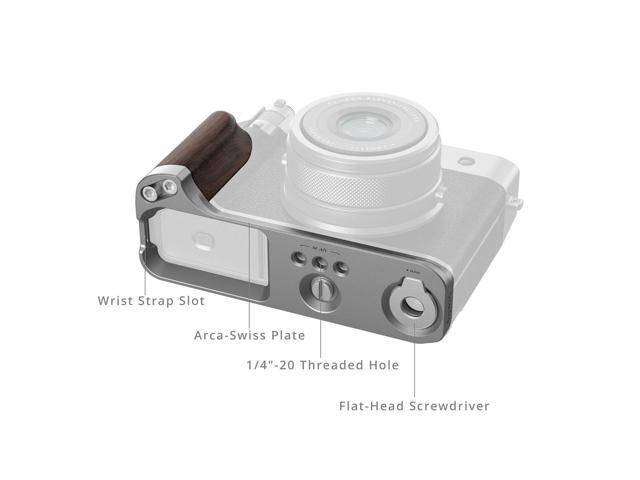 SmallRig L-Shape Mount Plate with Wooden Handle for Fujifilm GFX100RF Camera, Silver