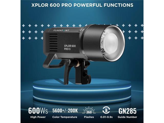 Flashpoint XPLOR 600 PRO Li-ion Battery-Powered HSS Strobe Light with Built-in R2 2.4GHz, Bowens Mount 600w Wireless Monolight with 360 Full-Power...