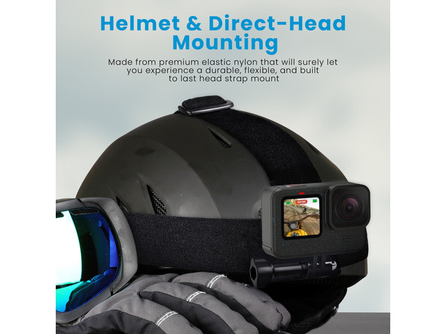 Froggi Head Strap Mount for GoPro HERO 13, 12, 11, 10, 9, 8 Camera