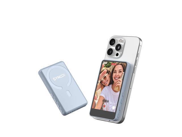 Synco Audio 3.9' XView M4 Wireless Selfie Monitor Screen with MagSafe for Phone Vlogging, Blue