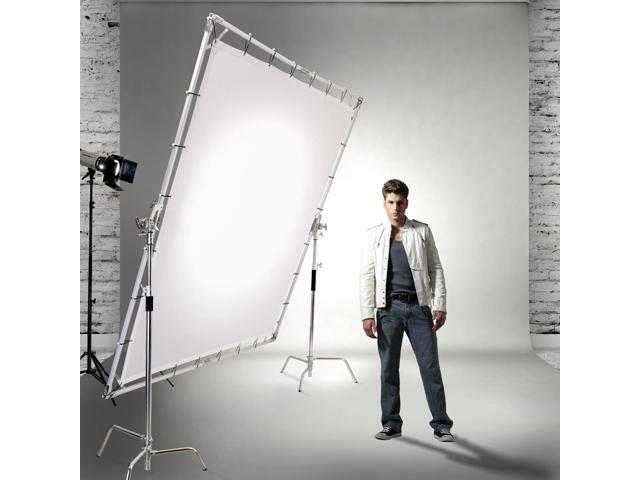 Glow 8x8' Portable Butterfly Light Modifier Collapsible Kit With 2x Flashpoint C-Stands and 6x Empty Saddle Sandbag 18lbs