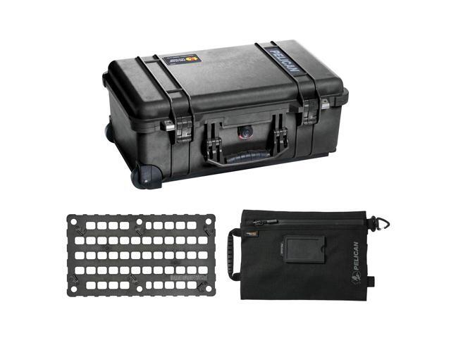 Pelican 1510 Protector Watertight Wheeled Hard Case without Foam Insert, Bundle with 1510MP Panel Lid Organizer and SPL ModPak Large Storage Pouch,...
