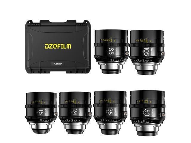 DZOFILM Vespid2 Prime Cinema 6-Lens Kit with 18mm, 24mm, 35mm, 50mm, 85mm, 105mm T1.9 Lens for PL Mount