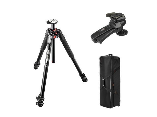 Manfrotto 055XPRO3 3-Section Aluminum Tripod, Bundle with 322RC2 Grip Action Ball Head and Flashpoint Tripod Case