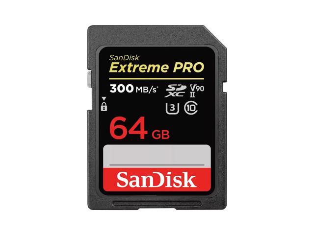 SanDisk Extreme PRO 64GB SDXC UHS-II Card, Up to 300MB/s Read and 300MB/s Write speeds, V90, 8K
