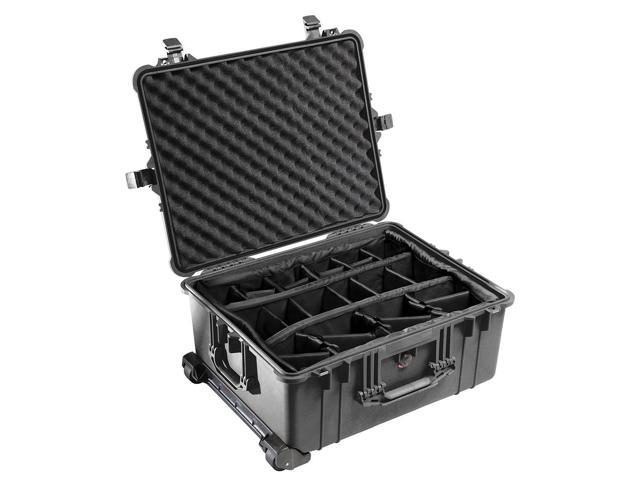 Pelican 1610 Watertight Hard Case with Dividers & Wheels - Charcoal Black