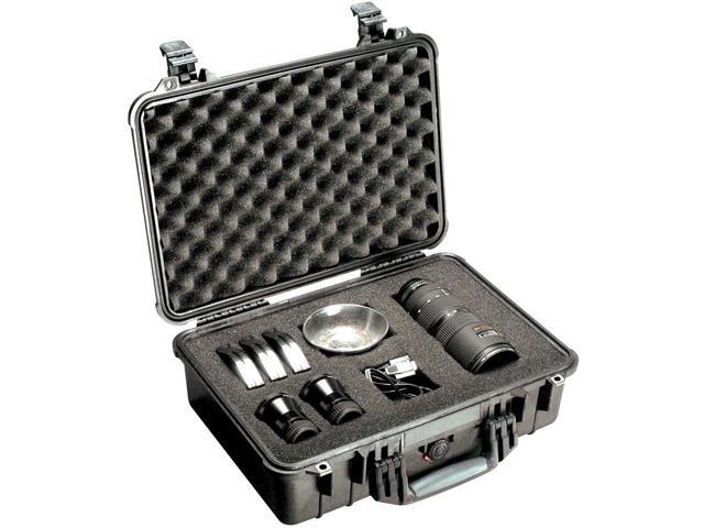Pelican 1500 Watertight Hard Case with Foam Insert, Black