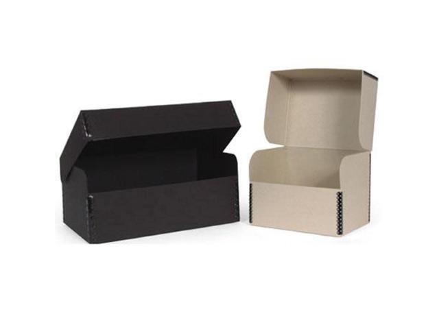 Archival Methods Metal Edged Hinged Lid Box 4x6' Envelopes/CD Cases 12.25x7.5x5-3/8', Black