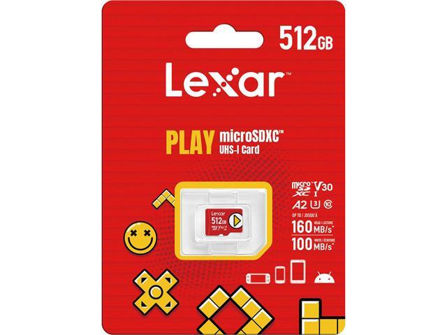 Lexar 512GB PLAY micro SD Card - Up to 205/140 MB/s - Expanded Storage for Nintendo-Switch 1, Gaming, Smartphones - UHS-I, C10, U3, V30, A2, Full...