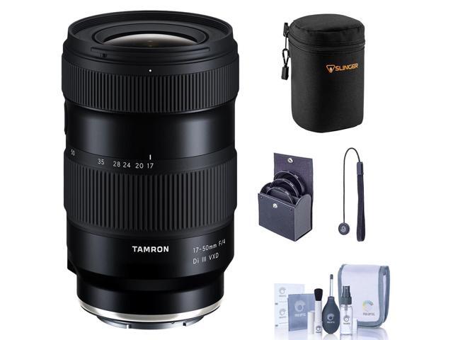 Tamron 17-50mm f/4 Di III VXD Lens for Sony E, Bundle with 67mm Filter Kit, Medium Soft Lens Cas, Cleaning Kit and Lens Cap Tether