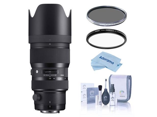 Sigma 50-100mm f/1.8 DC HSM Art Lens for Nikon F, Bundle with Tiffen 82mm UV and CPL Filters