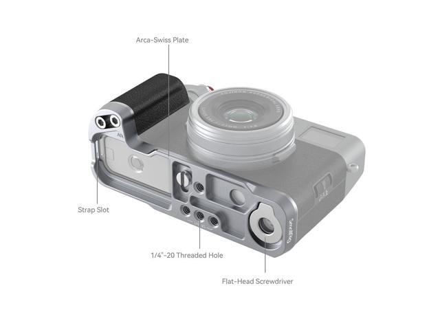SmallRig L-Shape Mount Plate with Silicone Handle for Fujifilm X100VI and X100V Camera, Silver