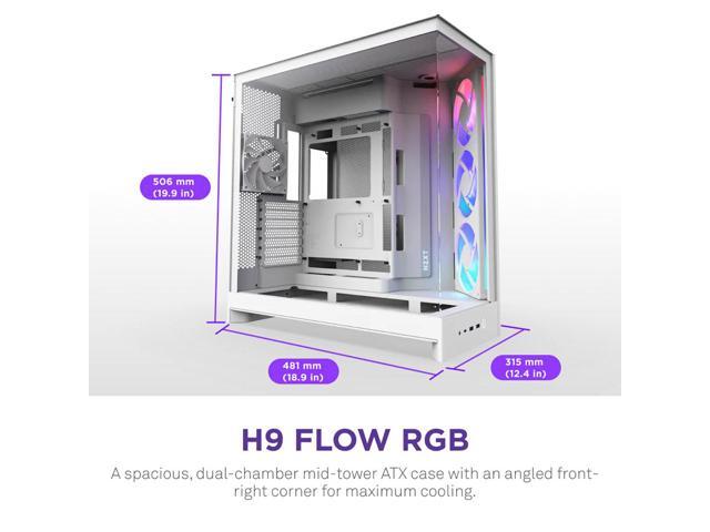 NZXT - H9 Flow RGB 2025 ATX Mid-Tower Dual-Chamber PC Case - White - image 10