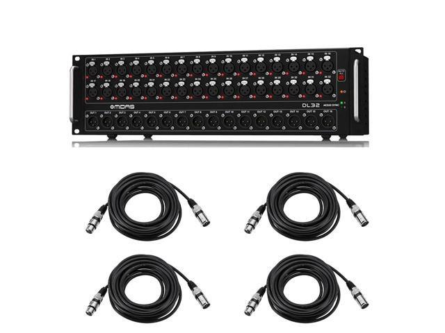 Midas DL32 32-Input/16-Output Stage Box, Bundle with 4x 25' XLR Microphone Cable