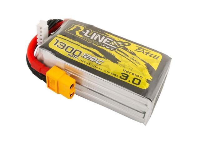 Tattu R-Line Version 3.0 1300mAh 14.8V 120C 4S1P Lipo Battery Pack with XT60 Plug