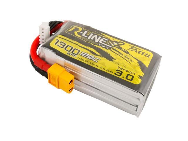 Tattu R-Line Version 3.0 1300mAh 14.8V 120C 4S1P Lipo Battery Pack with XT60 Plug