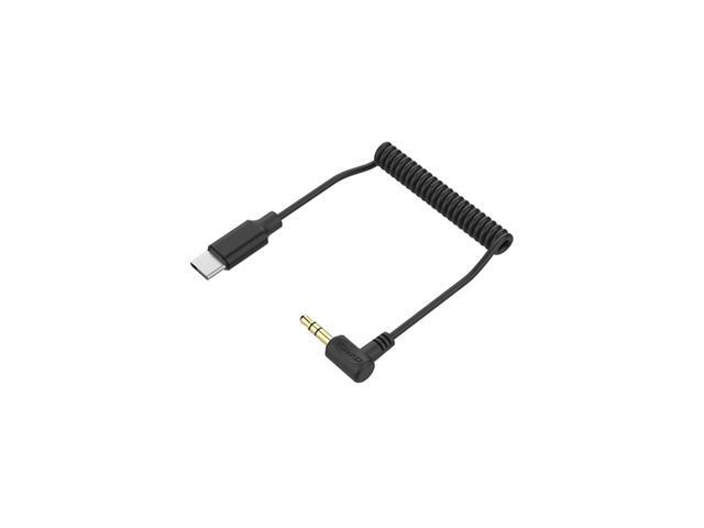 Comica CVM-D-UC II 24' 3.5mm TRS Male to USB-C Coiled Audio Adapter Cable with ADC Chip