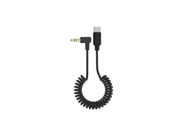 Comica CVM-D-UC II 24' 3.5mm TRS Male to USB-C Coiled Audio Adapter Cable with ADC Chip